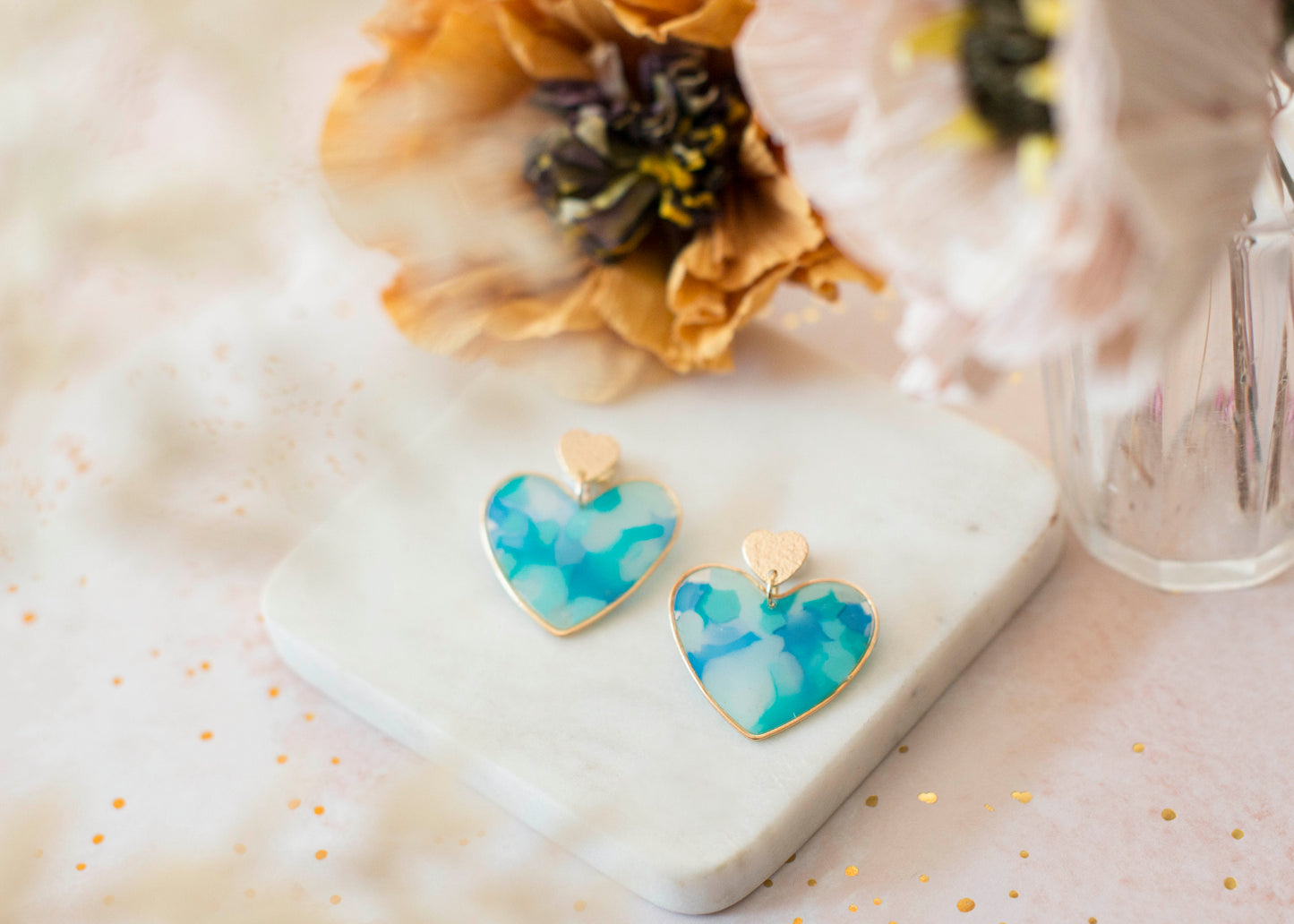 BIG HEART Ohrringe – Aquablau – Blautöne