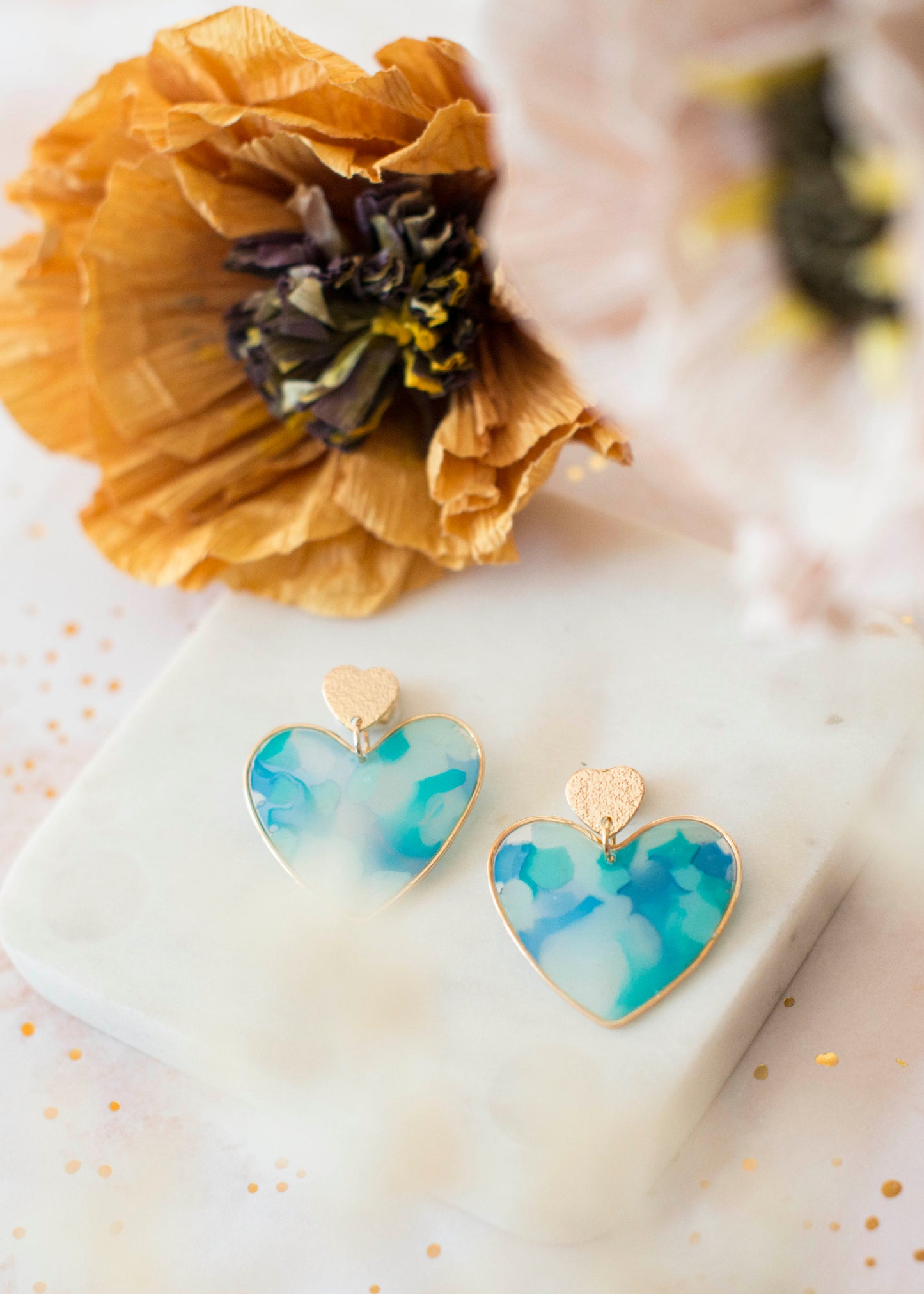 BIG HEART Ohrringe – Aquablau – Blautöne