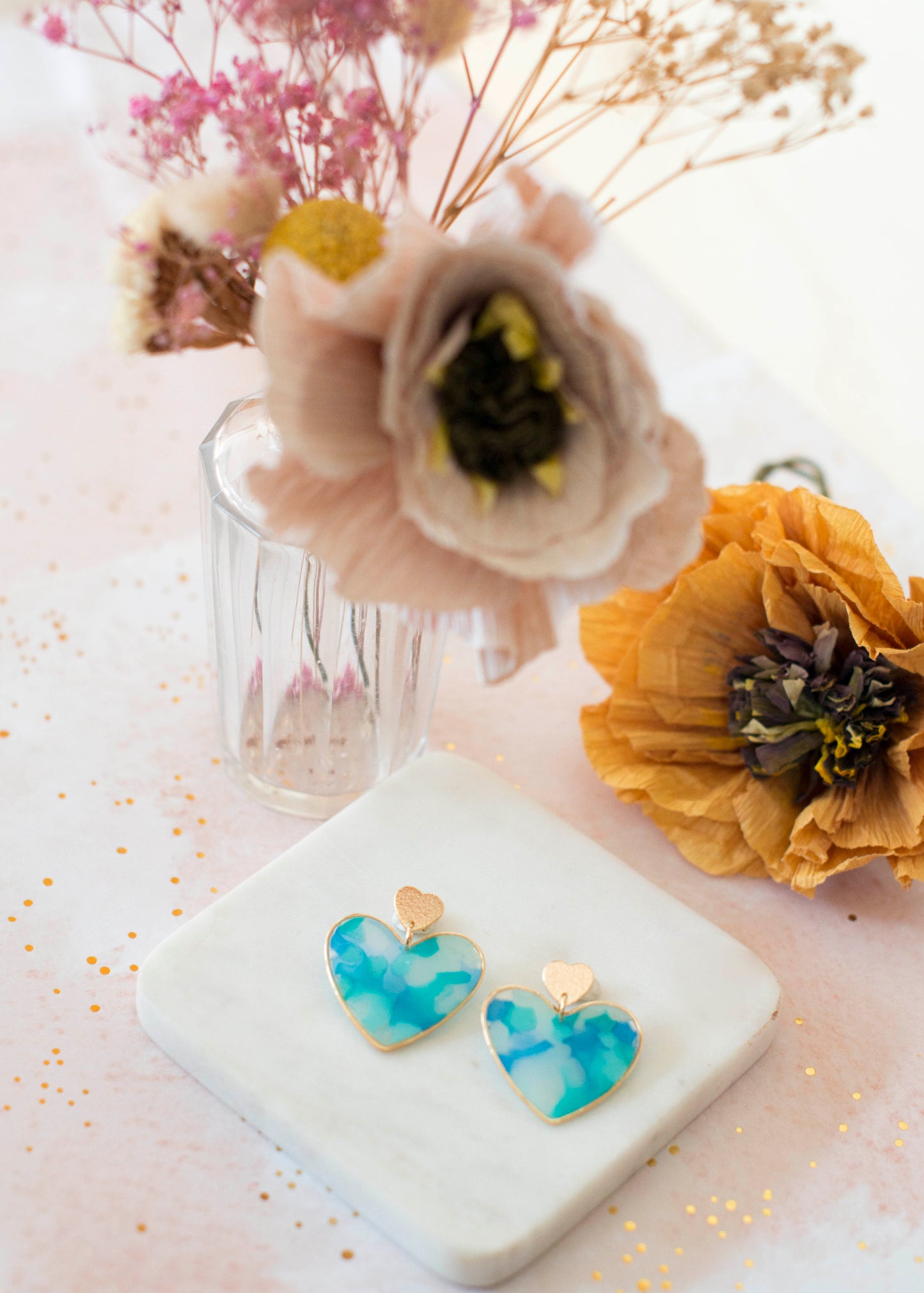 BIG HEART Ohrringe – Aquablau – Blautöne