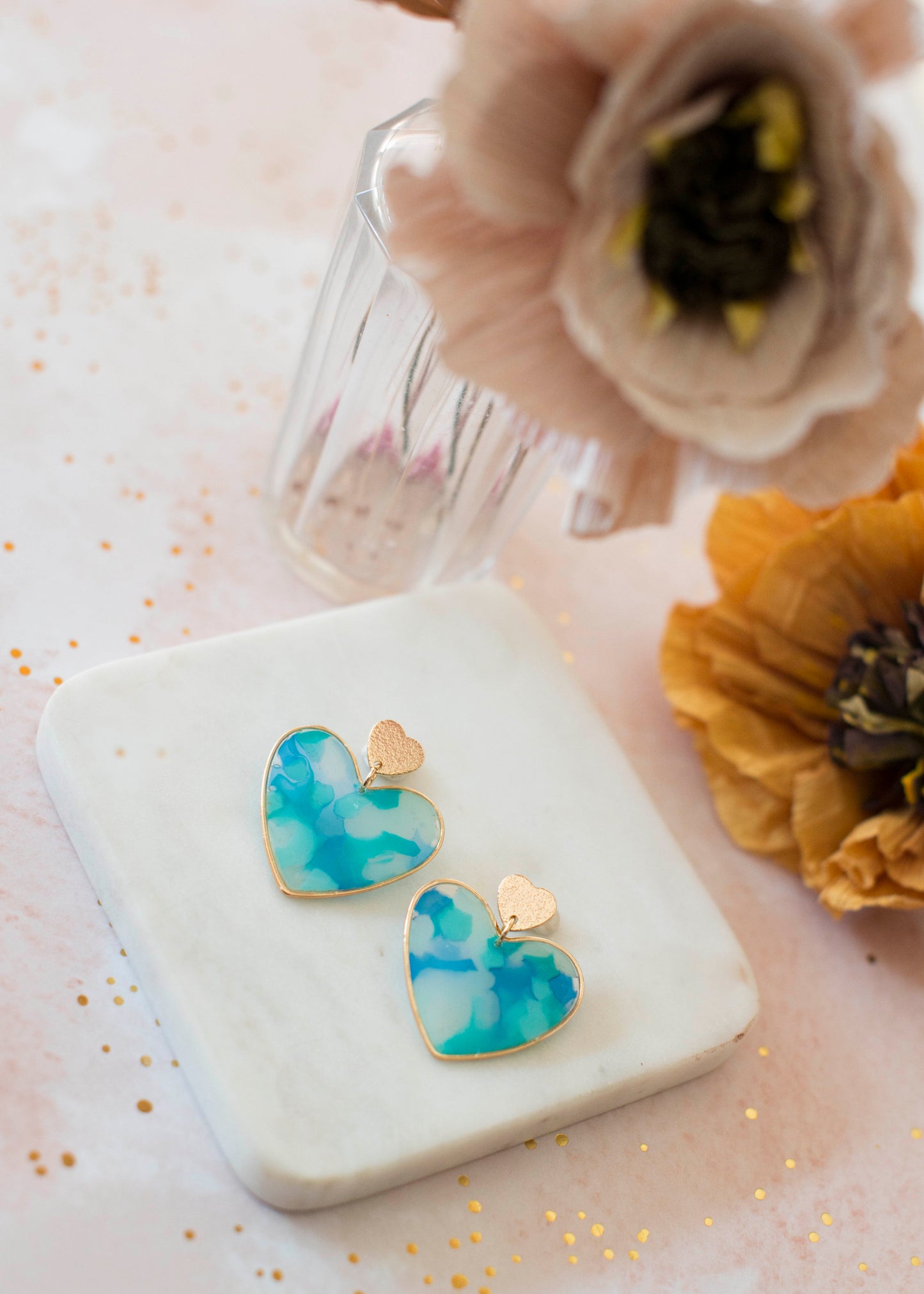 BIG HEART Ohrringe – Aquablau – Blautöne
