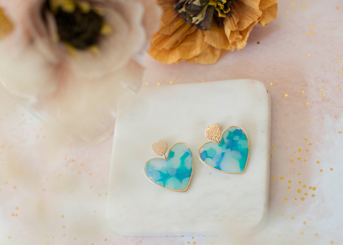 BIG HEART Ohrringe – Aquablau – Blautöne
