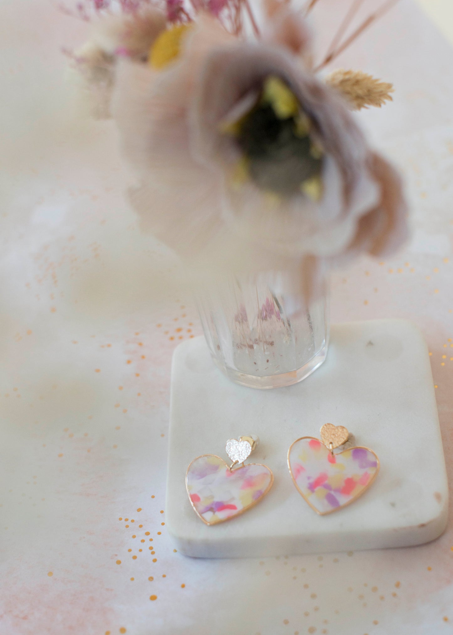 BIG HEART Ohrringe - pastellrosa -