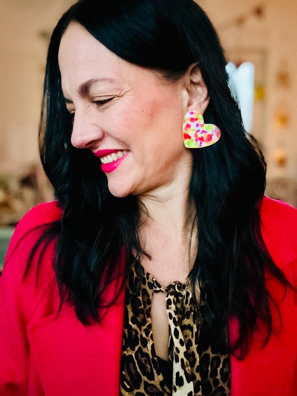 SEHR GROßES HERZ Ohrringe - grün