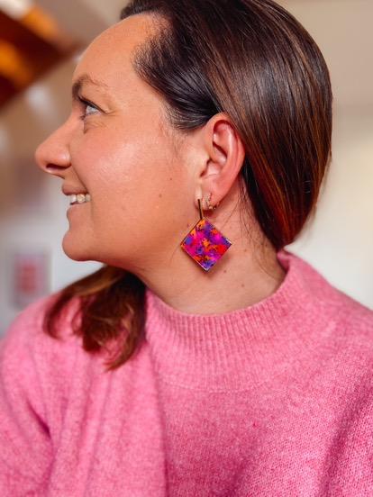 SEHR GROßES HERZ Ohrringe - grün