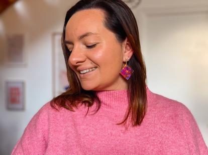 SEHR GROßES HERZ Ohrringe - grün