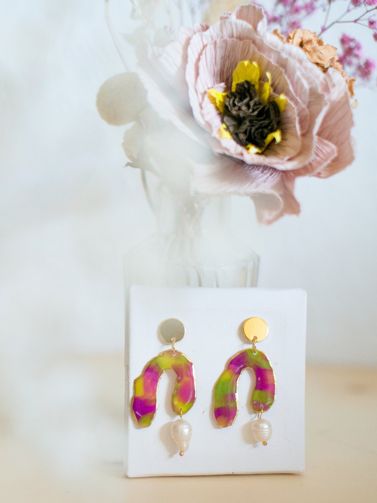 ARCHES and pearls - en rose et vert prairie