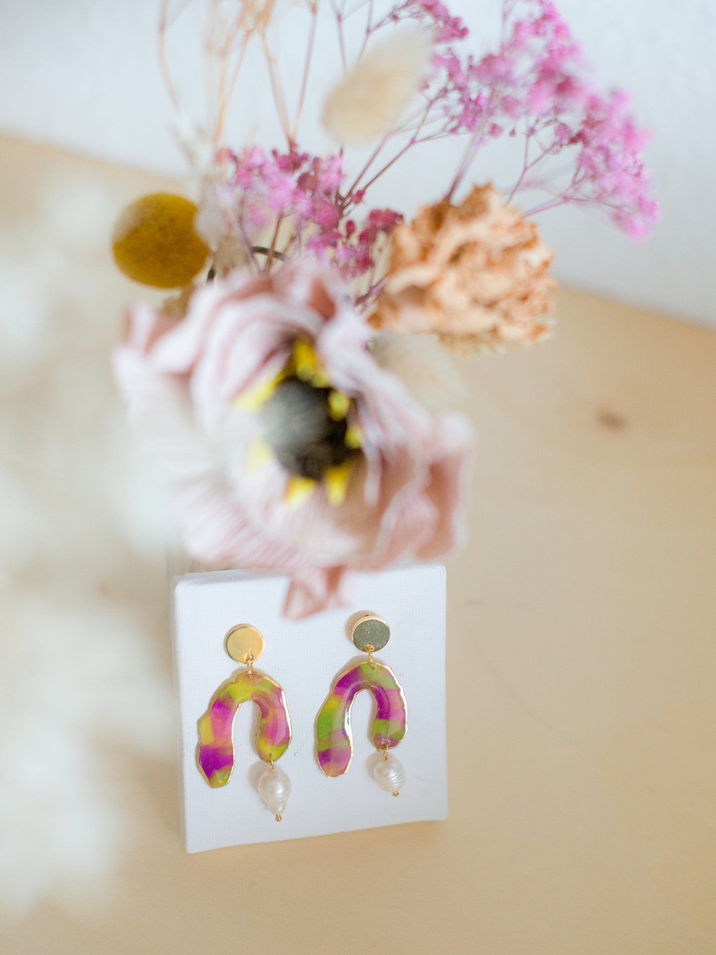 ARCHES and pearls - en rose et vert prairie