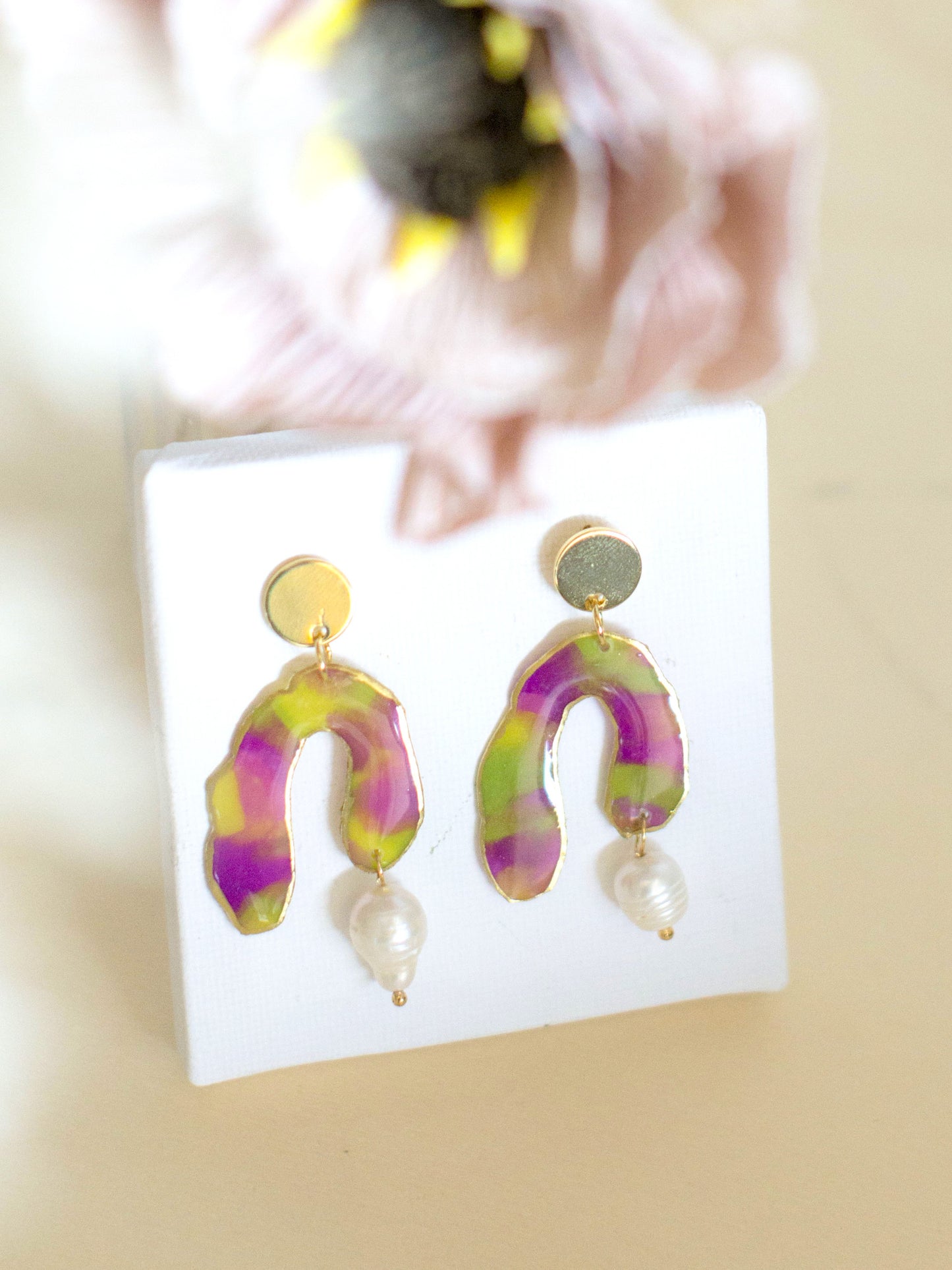 ARCHES and pearls - en rose et vert prairie