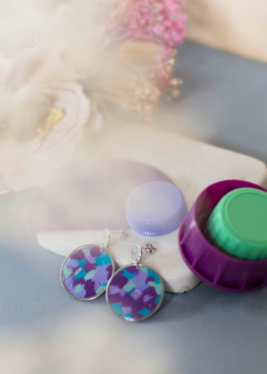 GRADIENT blaue Farbverlaufsohrringe – versilbert