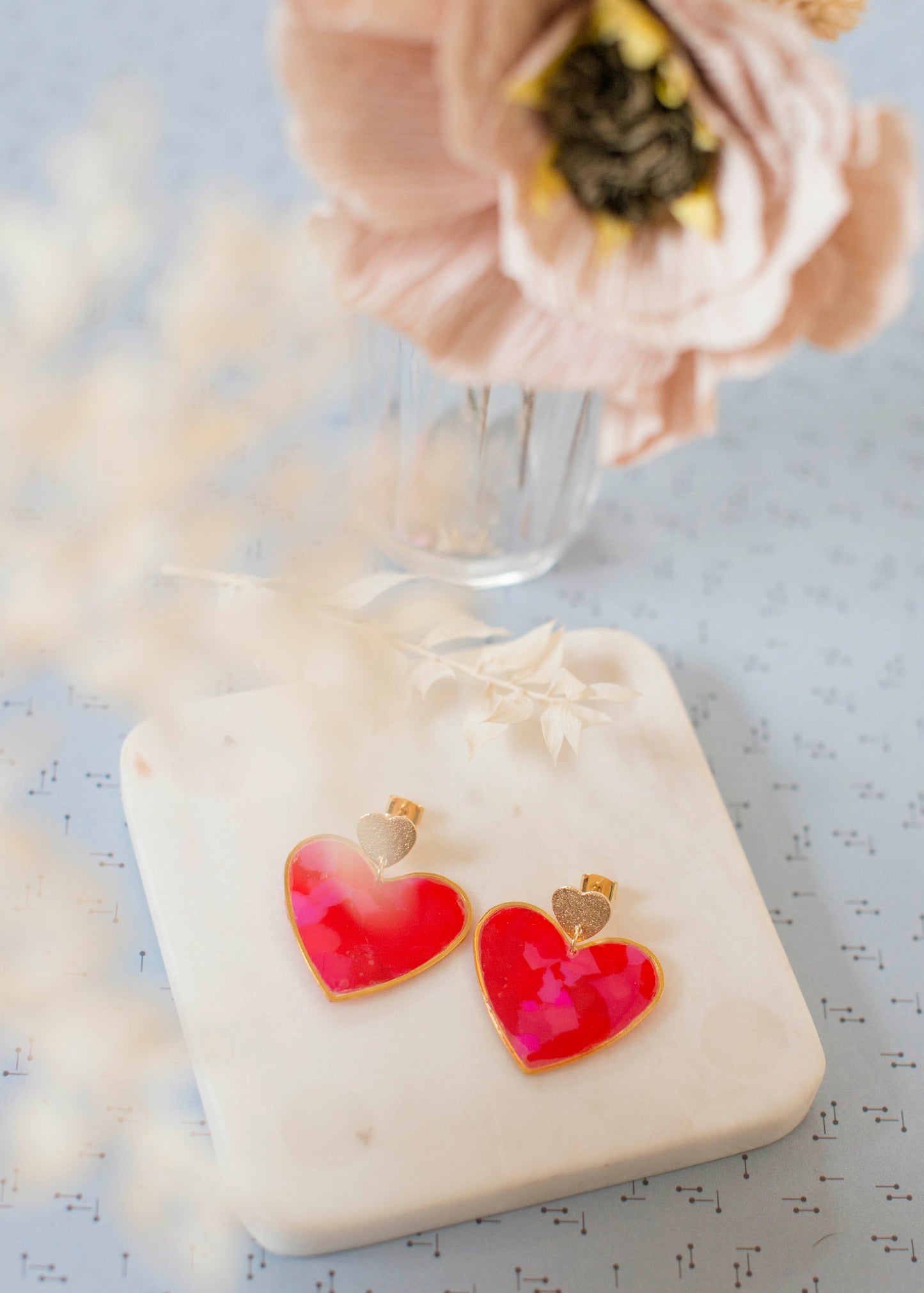 BIG HEART Ohrringe – Passion – Rot und Fuchsia