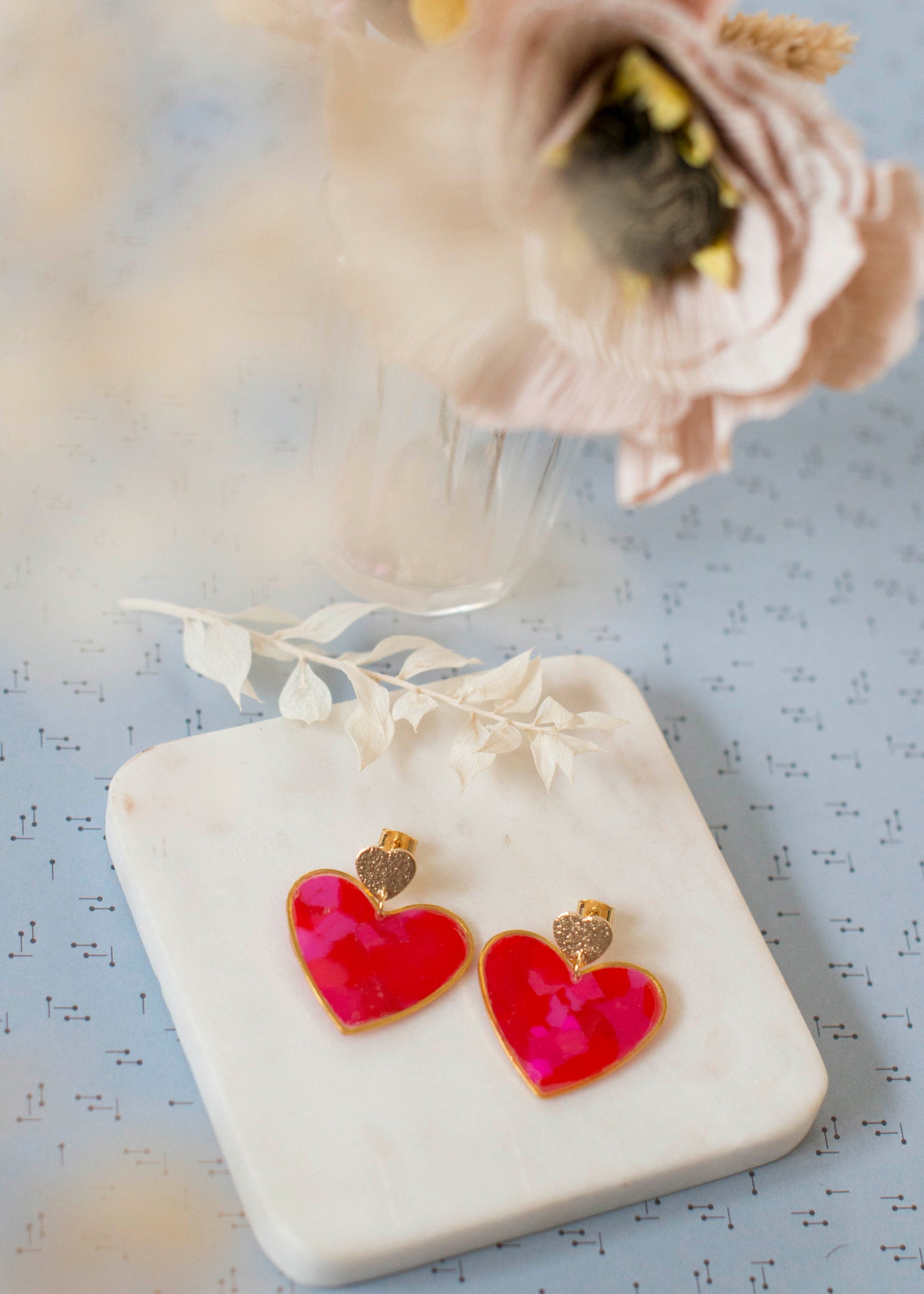 BIG HEART Ohrringe – Passion – Rot und Fuchsia