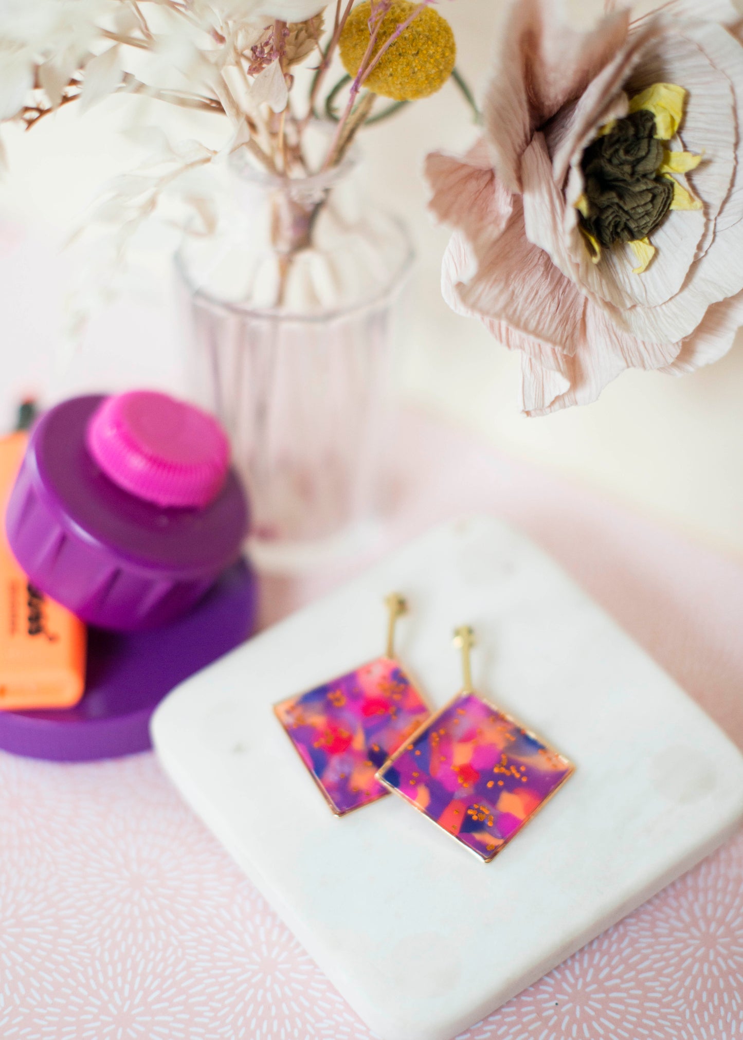 SEHR GROßES HERZ Ohrringe - grün