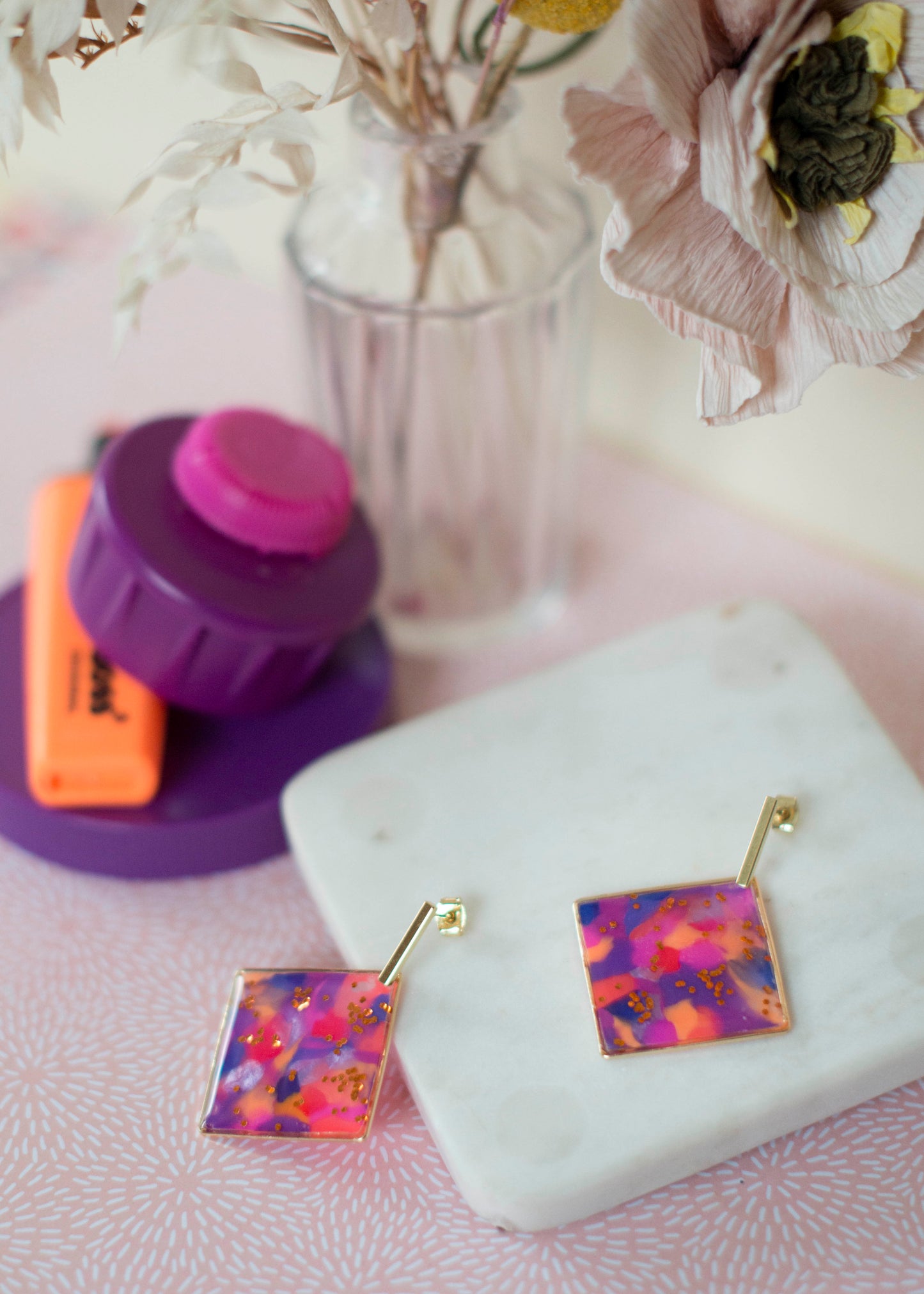 SEHR GROßES HERZ Ohrringe - grün