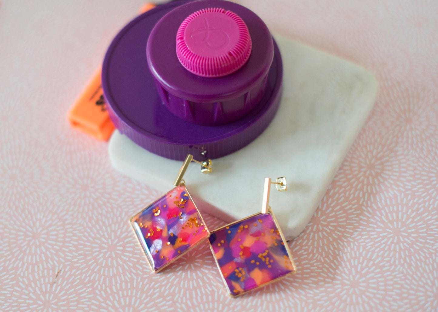 SEHR GROßES HERZ Ohrringe - grün