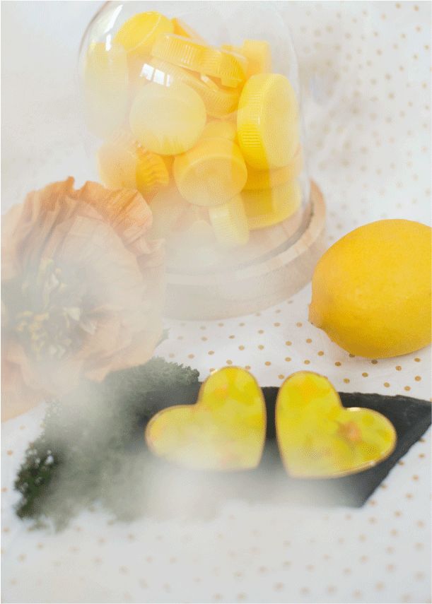 SEHR GROßE HERZ-Ohrringe - Limonade