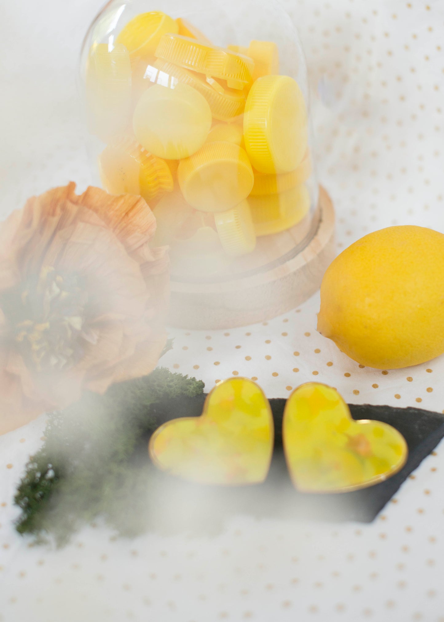 SEHR GROßE HERZ-Ohrringe - Limonade