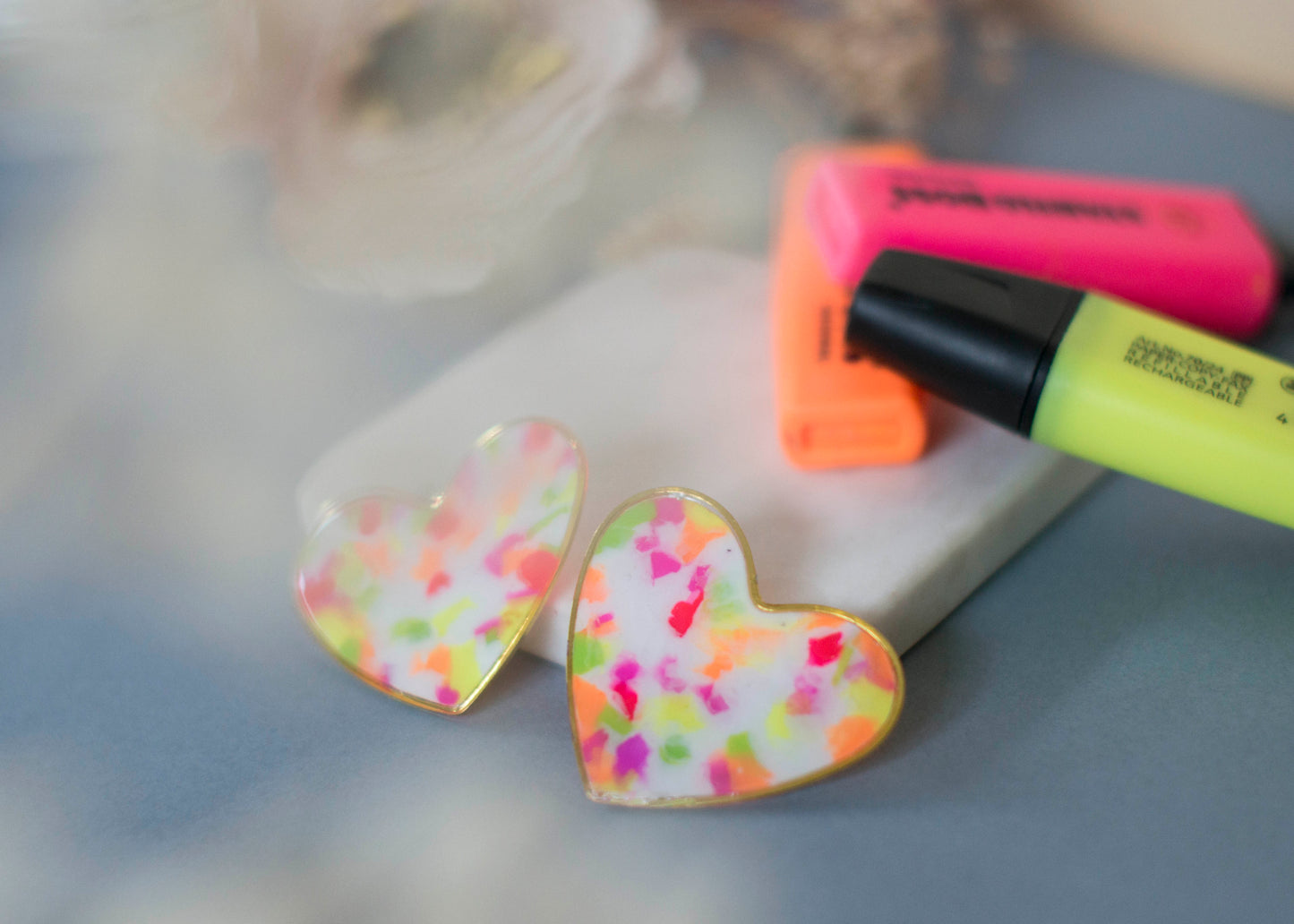 SEHR GROßES HERZ Ohrringe - grün