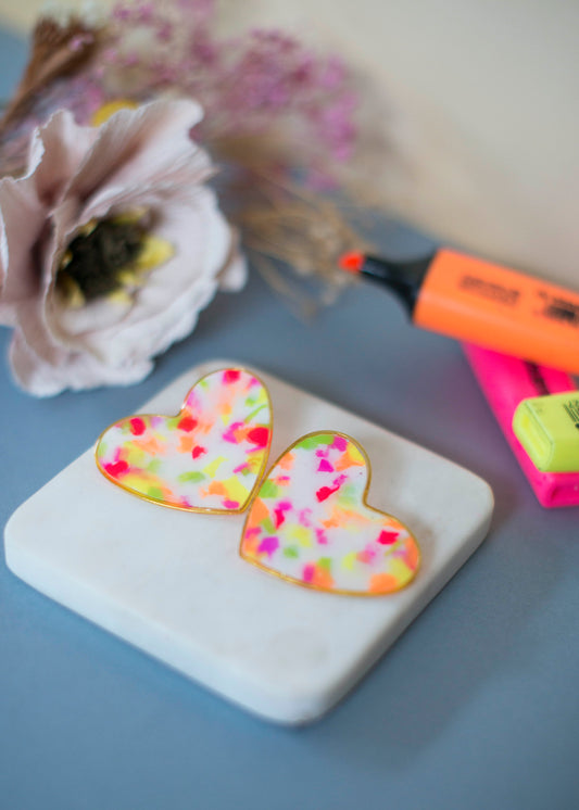 SEHR GROßES HERZ Ohrringe - grün