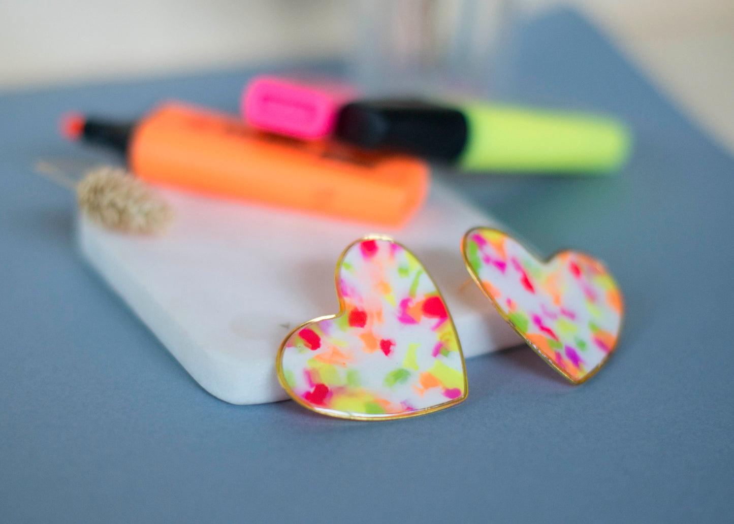 SEHR GROßES HERZ Ohrringe - grün