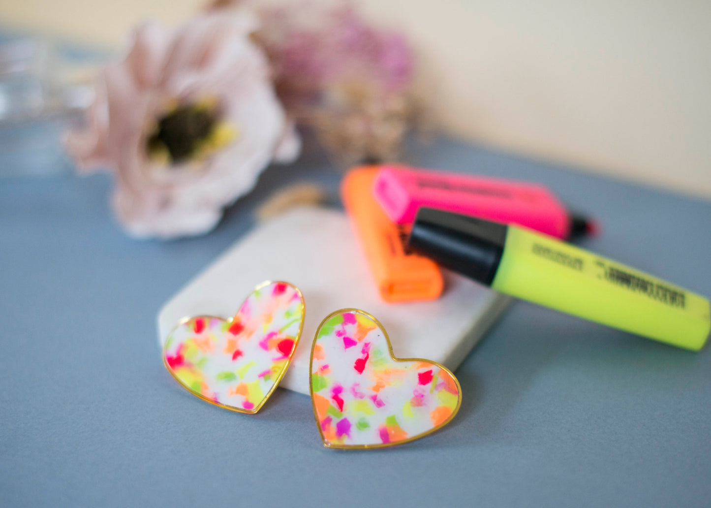 SEHR GROßES HERZ Ohrringe - grün