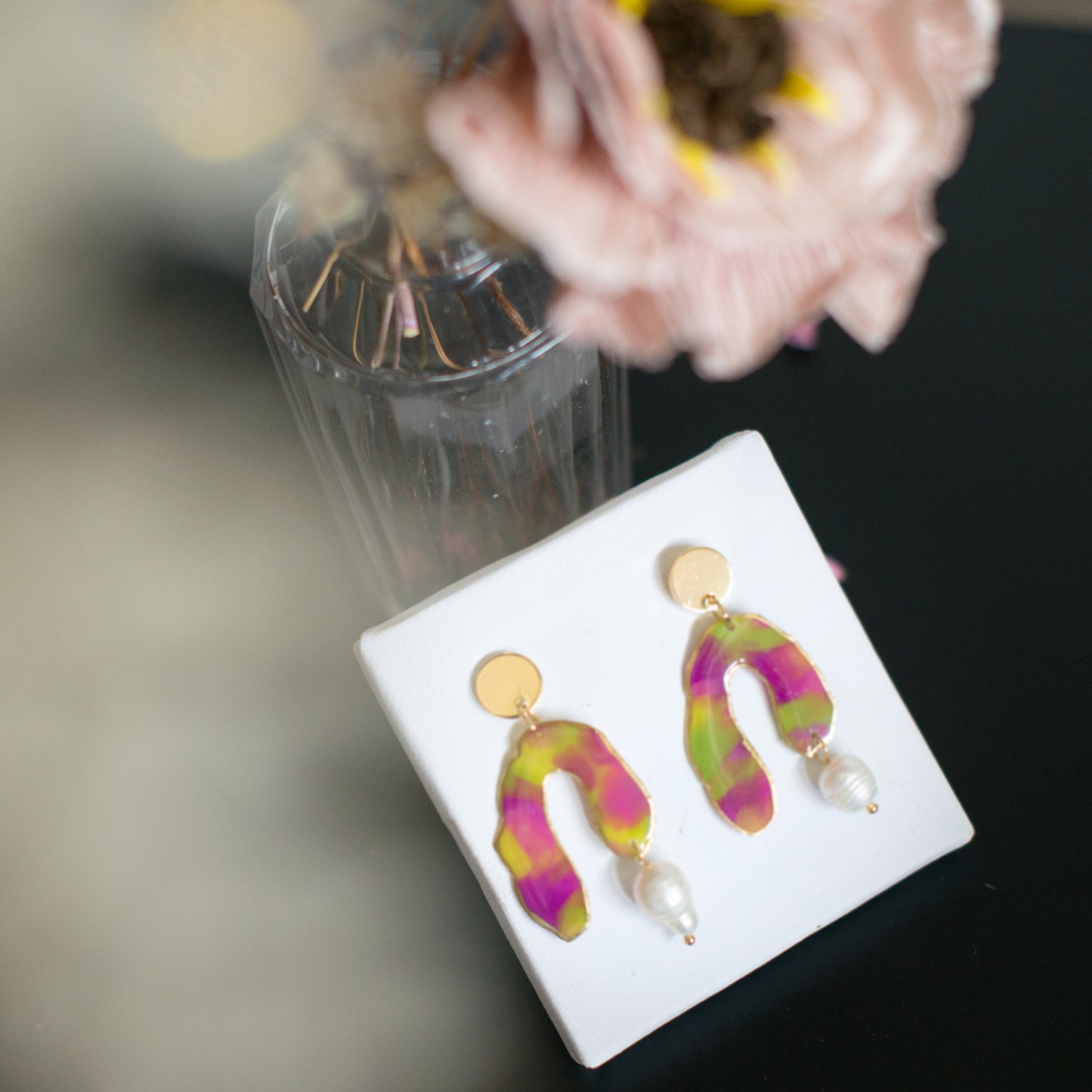 ARCHES and pearls - en rose et vert prairie