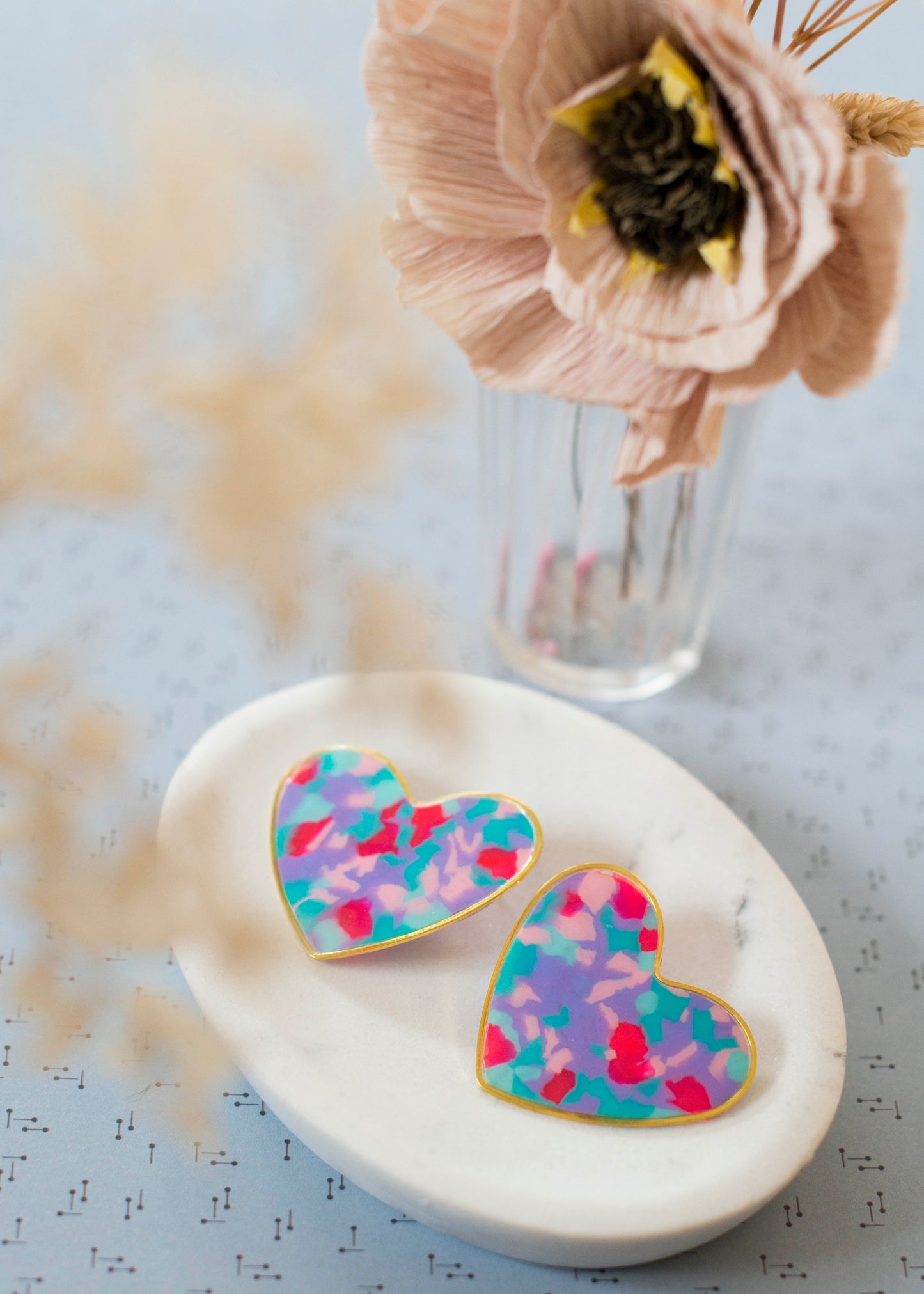 Boucles VERY BIG HEART - Sophiana - plastique recyclé