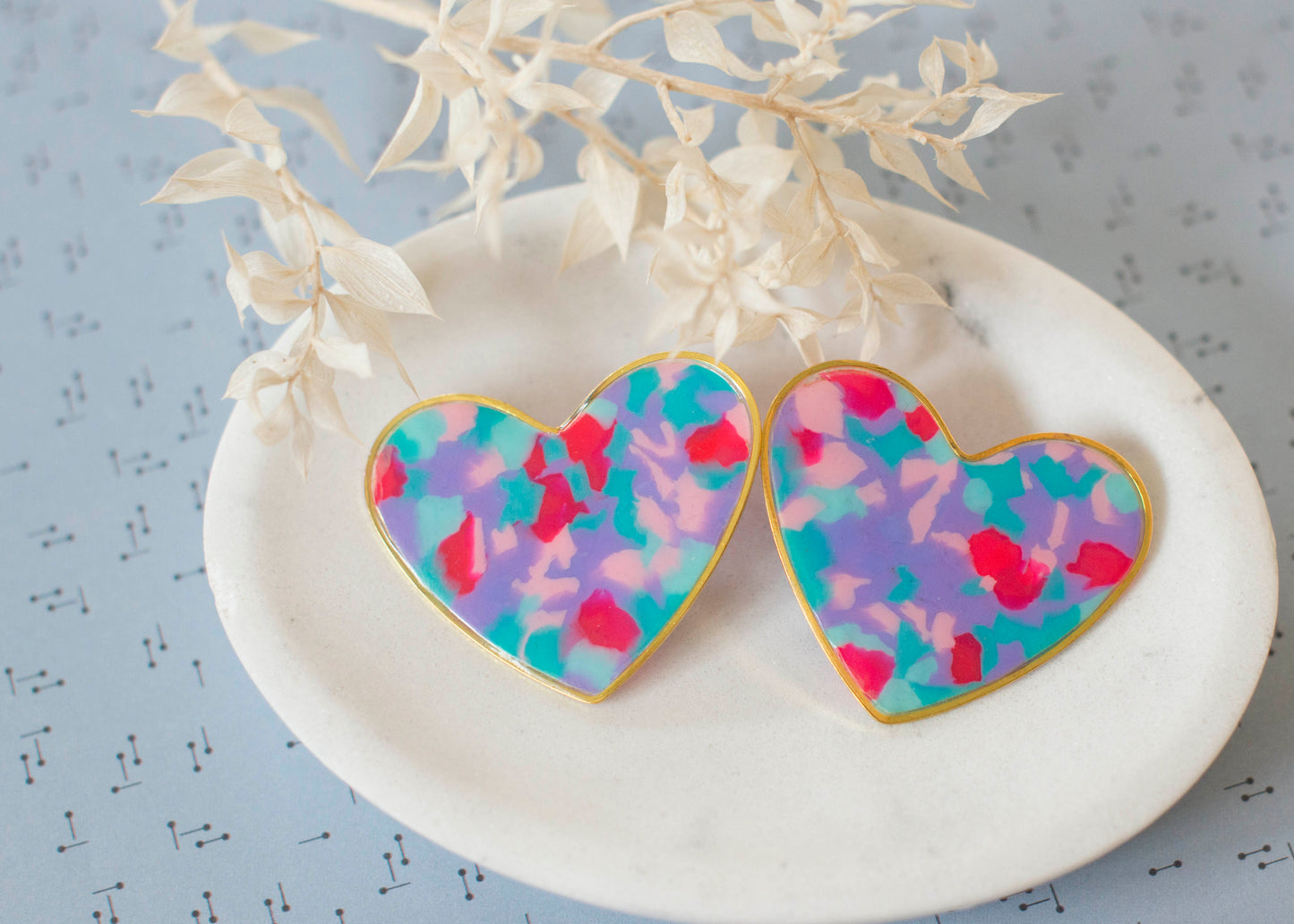 Boucles VERY BIG HEART - Sophiana - plastique recyclé