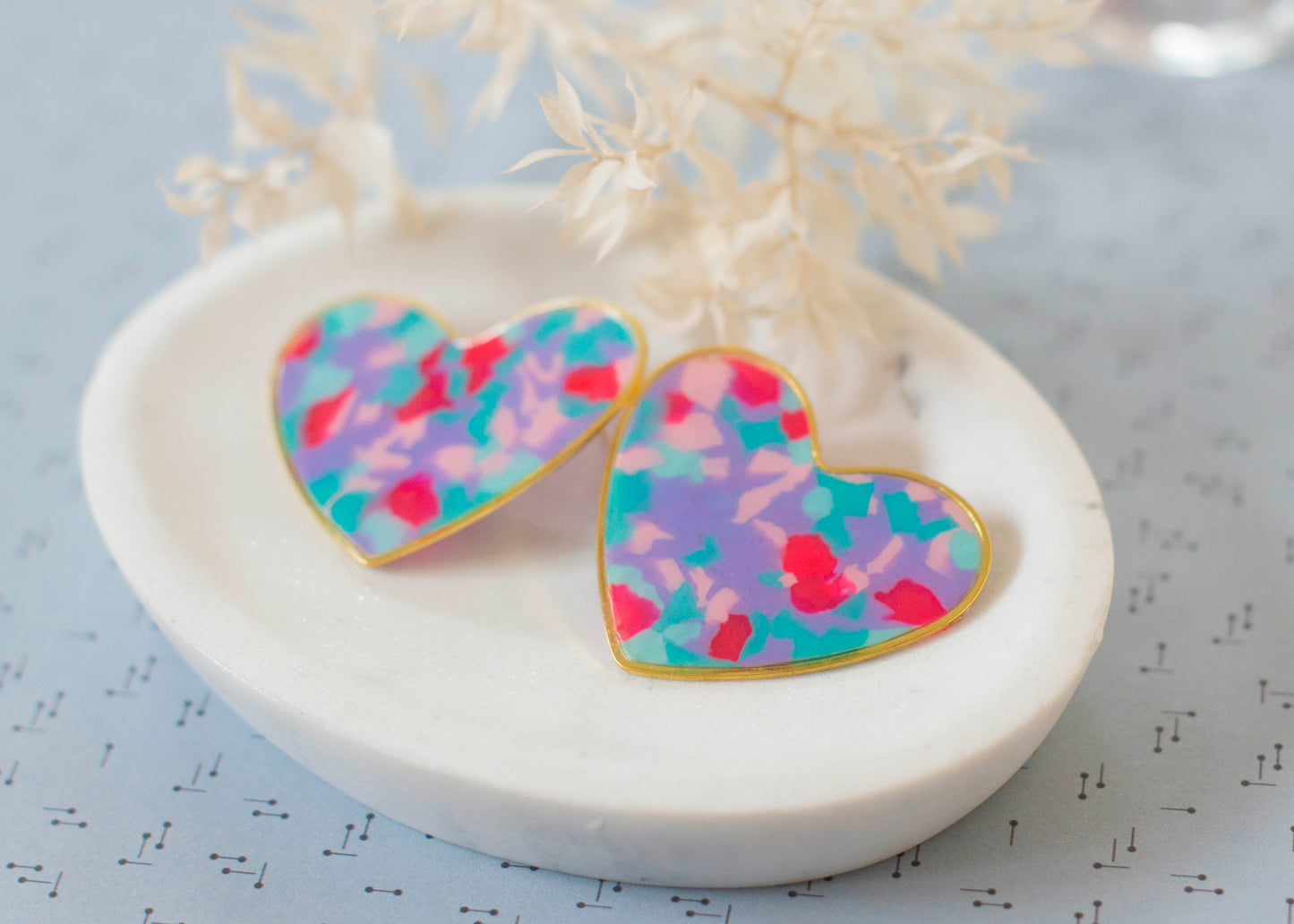 Boucles VERY BIG HEART - Sophiana - plastique recyclé